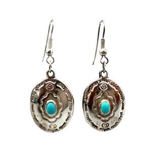 Faux Turquoise Dangle Drop Earrings Boho Tribal Gypsy Earthy Elegance